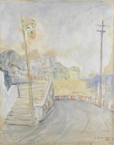 Il lampione, 1954, olio, Salerno, collezione privata